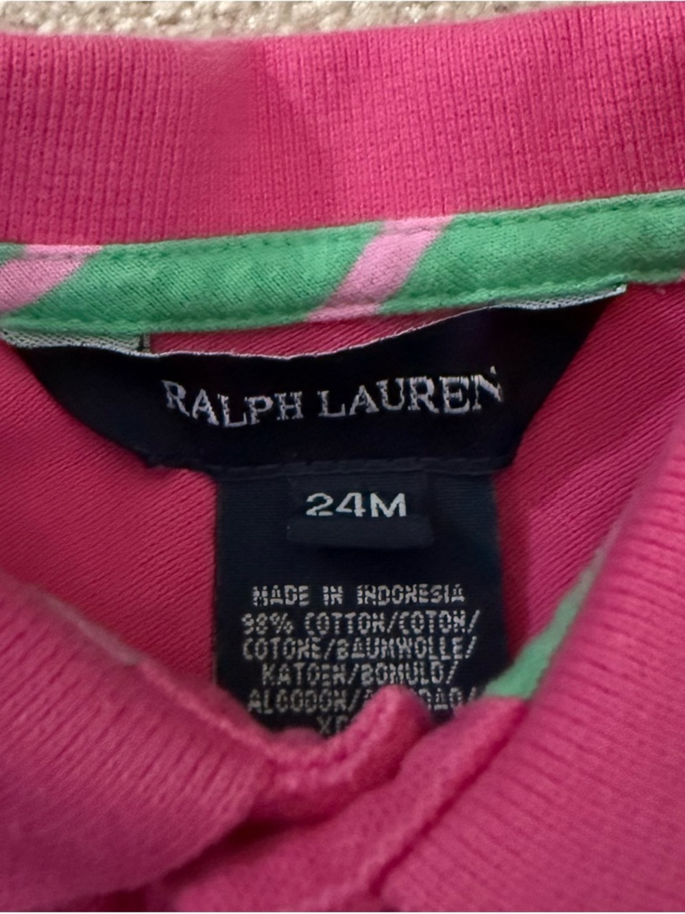 Ralph Lauren Preppy Pink Polo Dress Pleated - Cotton Embroidered 24 mos - Picture 4 of 5